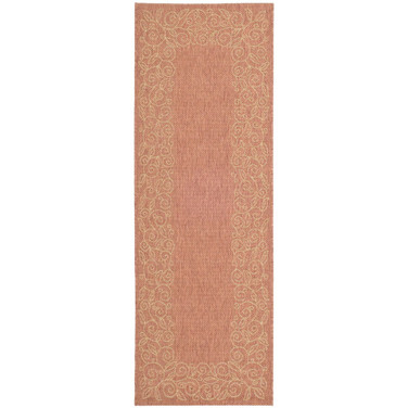 Courtyard Terracotta and Beige 2'7" x 8'2" Runner Outdoor Area Rug