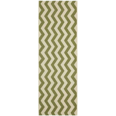 Courtyard Green and Beige 2'3" x 6'7" Sisal Weave Runner Outdoor Area Rug