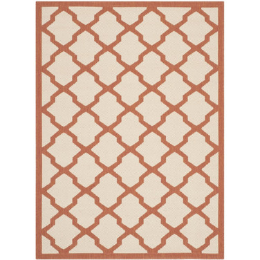Courtyard Beige and Terracotta 2' x 3'7" Sisal Weave Outdoor Area Rug