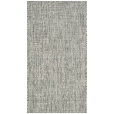 Courtyard Gray and Turquoise 2' x 3'7" Sisal Weave Outdoor Area Rug