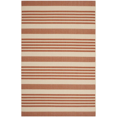 Courtyard Terracotta and Beige 8' x 11' Sisal Weave Outdoor Area Rug