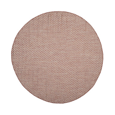 Courtyard Rust and Light Gray 6'7" x 6'7" Sisal Weave Round Outdoor Area Rug