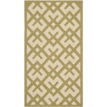 Courtyard Beige and Green 2' x 3'7" Sisal Weave Outdoor Area Rug