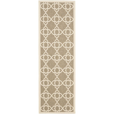 Courtyard Brown and Beige 2'3" x 8' Runner Outdoor Area Rug