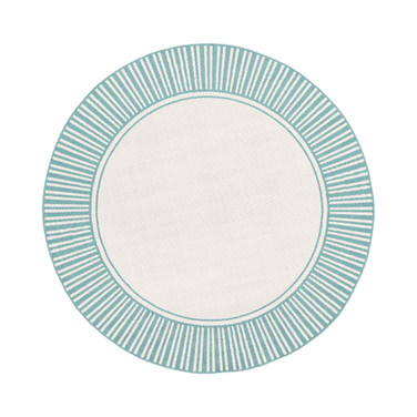Alfresco ALF-9680 Teal 7'3" Round Area Rug, Indoor/Outdoor