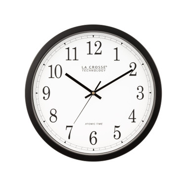 14" Black Atomic Analog Wall Clock