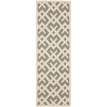 Courtyard Grey and Bone 2'3" x 6'7" Runner Outdoor Area Rug