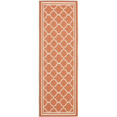 Courtyard Terracotta and Bone 2'3" x 12' Sisal Weave Runner Outdoor Area Rug