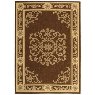 Courtyard Chocolate and Natural 8' x 11' Outdoor Area Rug
