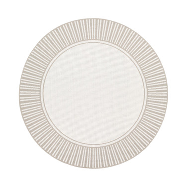 Alfresco ALF-9681 Taupe 5'3" Round Area Rug, Indoor/Outdoor