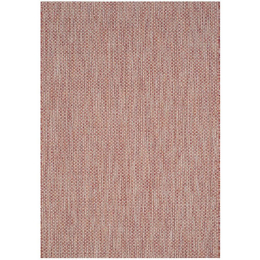 Courtyard Red and Beige 6'7" x 9'6" Sisal Weave Outdoor Area Rug