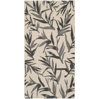 Courtyard Beige and Anthracite 2'7" x 5' Sisal Weave Outdoor Area Rug