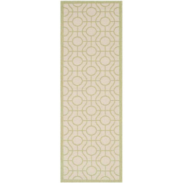 Courtyard Beige and Sweet Pea 2'3" x 6'7" Sisal Weave Runner Outdoor Area Rug