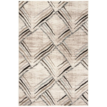 Amsterdam Cream and Charcoal 4' x 6' Outdoor Area Rug