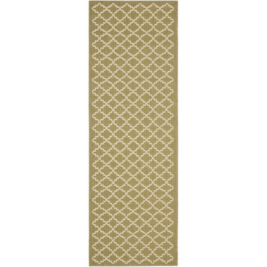 Courtyard Green and Beige 2'3" x 10' Sisal Weave Runner Outdoor Area Rug