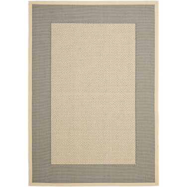 Courtyard Gray and Cream 4' x 5'7" Sisal Weave Outdoor Area Rug