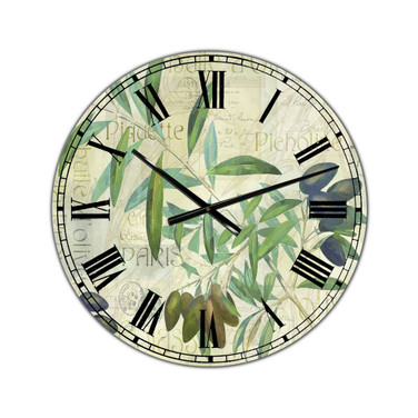 Olives Picholines Oversized Cottage Wall Clock - 36" x 28" x 1"