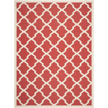 Courtyard Red and Bone 9' x 12' Sisal Weave Outdoor Area Rug