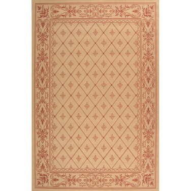 Courtyard Natural and Terra 5'3" x 5'3" Sisal Weave Round Outdoor Area Rug