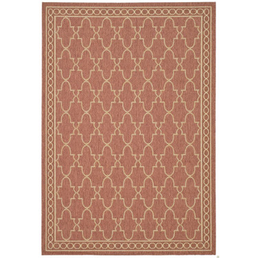 Courtyard Rust and Sand 6'7" x 9'6" Outdoor Area Rug