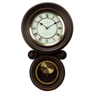 Clock Collection Contemporary Round Wall Clock with Pendulum