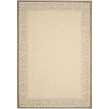 Courtyard Natural and Brown 6'7" x 6'7" Square Outdoor Area Rug