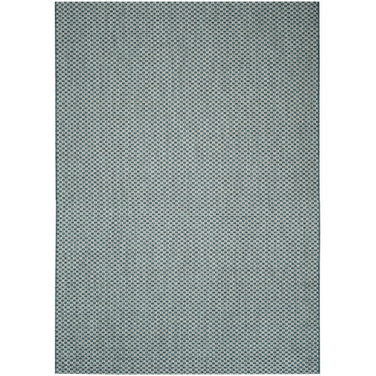 Courtyard Turquoise and Light Gray 5'3" x 7'7" Sisal Weave Outdoor Area Rug