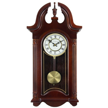Clock Collection 26.5" Colonial Chiming Wall Clock with Roman Numerals