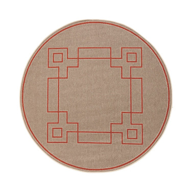 Alfresco ALF-9633 Rust 8'9" Round Area Rug, Indoor/Outdoor