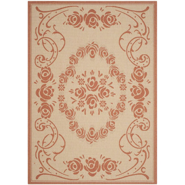 Courtyard Natural and Terra 4' x 5'7" Outdoor Area Rug