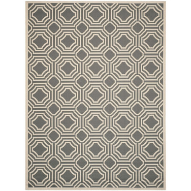 Courtyard Anthracite and Beige 8' x 11' Outdoor Area Rug