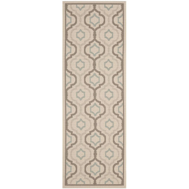 Courtyard Beige and Dark Beige 2'3" x 8' Runner Outdoor Area Rug