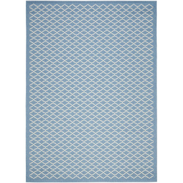 Courtyard Blue and Beige 8'11" x 12' Sisal Weave Rectangle Outdoor Area Rug