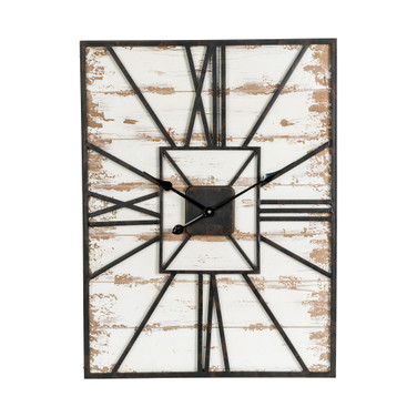 Oversized Farmhouse Wooden Wall Clock