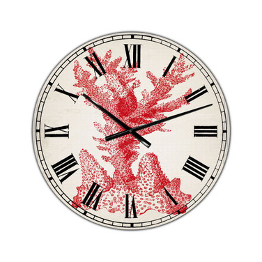 Red Coral 1 Oversized Nautical & Coastal Wall Clock - 36" x 28" x 1"