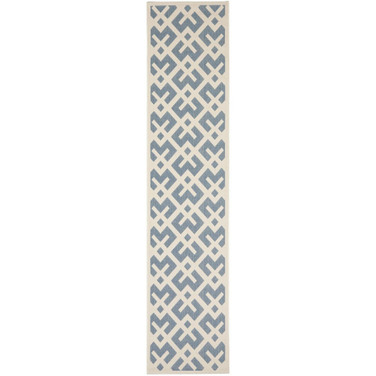 Courtyard Blue and Bone 2'7" x 5' Outdoor Area Rug