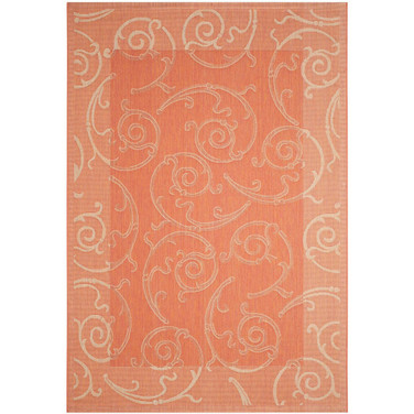 Courtyard Terracotta and Natural 2'3" x 10' Runner Outdoor Area Rug