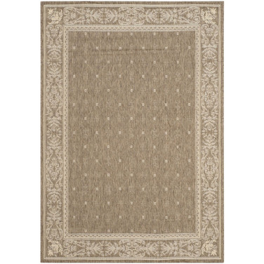 Courtyard Brown and Natural 6'7" x 6'7" Square Outdoor Area Rug