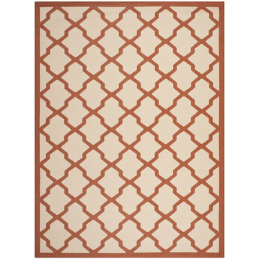 Courtyard Beige and Terracotta 9' x 12' Sisal Weave Outdoor Area Rug