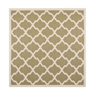 Courtyard Green and Beige 5'3" x 5'3" Sisal Weave Square Outdoor Area Rug