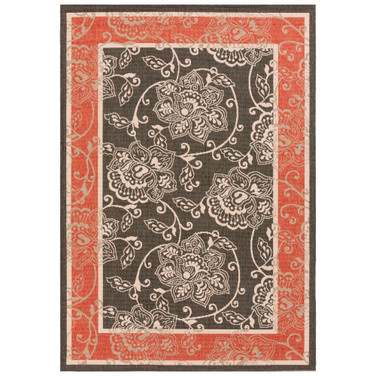 Alfresco ALF-9592 Black 8'9" x 12'9" Area Rug, Indoor/Outdoor