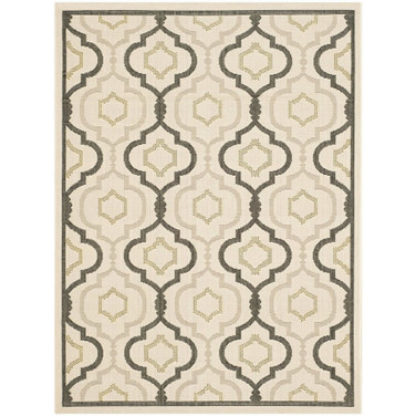 Courtyard Beige and Black 5'3" x 7'7" Outdoor Area Rug