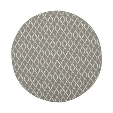 Courtyard Anthracite and Beige 4' x 4' Sisal Weave Round Outdoor Area Rug