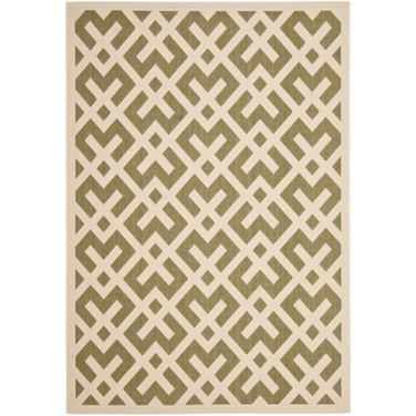 Courtyard Green and Bone 8' x 11' Outdoor Area Rug
