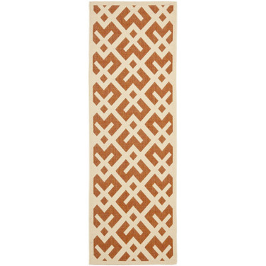Courtyard Terracotta and Bone 2'3" x 6'7" Runner Outdoor Area Rug