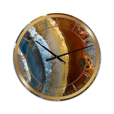 Mineral Slice Xv Oversized Fashion Wall Clock - 36" x 28" x 1"