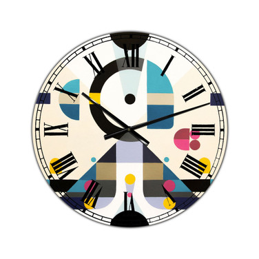 Open Minded Large Mid-Century Wall Clock - 36" x 28" x 1"