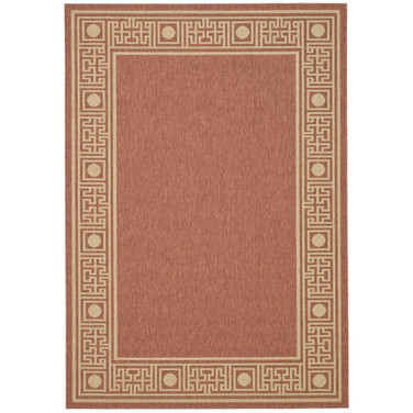 Courtyard Rust and Sand 2'7" x 5' Outdoor Area Rug