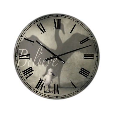 Believe Shadow IV Large Cottage Wall Clock - 36" x 28" x 1"