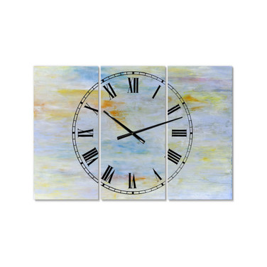 Gently Down the Stream Oversized Modern 3 Panels Wall Clock - 38" x 38" x 1"